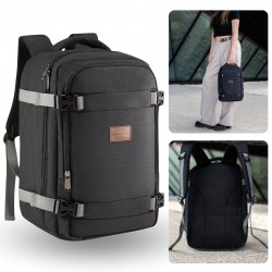 Zagatto Mochila de viaje gris oscuro para avión, equipaje de mano 40x20x25 cm