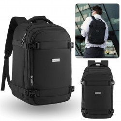 Zagatto Mochila negra de viaje para avión, equipaje de mano 40x20x25 cm