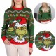 Grinch Zielony, świąteczny sweter unisex, ciepły