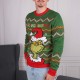 Grinch Zielony, świąteczny sweter unisex, ciepły