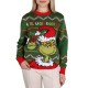 Grinch Zielony, świąteczny sweter unisex, ciepły