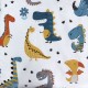 Dinosaurier Zip Bettwäsche Set, Kinderbettwäsche, Baumwollbettwäsche 100x135 cm, Oeko-Tex