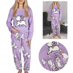 DISNEY Marie Cat pijama de señora de forro polar, cálido, manga larga, morado