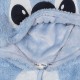 DISNEY Stitch Niebieska, damska bluza/szlafrok/koc z kapturem, snuddie, długa, zapinana na zamek