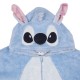 DISNEY Stitch Niebieska, damska bluza/szlafrok/koc z kapturem, snuddie, długa, zapinana na zamek