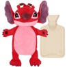 Leroy és Stitch Piros melegvizes palack puha borítással, plüss, természetes gumival 750 ml