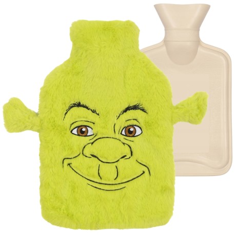 Shrek Zielony termofor z miękką poszewką, futrzany, duży, naturalny kauczuk 1,75 l