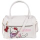 Hello Kitty Biała torba podróżna, torba turystyczna, torba weekendowa na zamek 38x26x16 cm