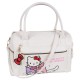 Hello Kitty Biała torba podróżna, torba turystyczna, torba weekendowa na zamek 38x26x16 cm