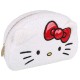 Hello Kitty White travel cosmetic bag, plush, roomy 22x15x7cm