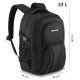 Zagatto Mochila negra multifuncional, con bolsillo para portátil, puerto USB, impermeable, grande 40x33x18 cm