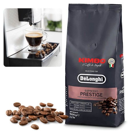 Delonghi Kimbo Espresso Prestige, kawa ziarnista, średnio palona włoska kawa