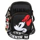 Minnie Mouse Disney Bustina nera, piccola borsetta con tracolla regolabile, mini borsetta 18x6x12 cm