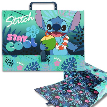 DISNEY Stitch teczka z rączką, dla dzieci, sztywna A4 9 cm