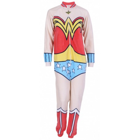 Cosy All In One Piece Pyjama, Onesie For Ladies WONDER WOMAN DC COMICS