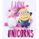 Biała bluzka I LOVE UNICORNS MINIONKI