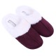 Women&#039;s purple slippers with fur, soft, warm