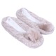 Women Warm Beige Pom Pom Slippers Sliders