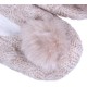 Women Warm Beige Pom Pom Slippers Sliders