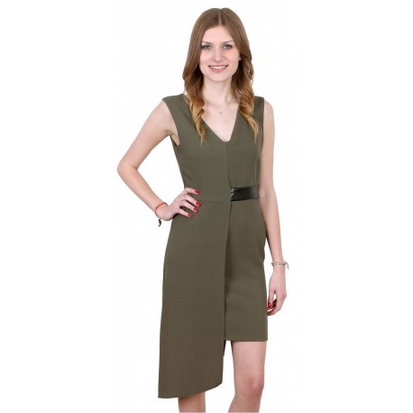 ASOS Khaki, asymetryczna sukienka mini