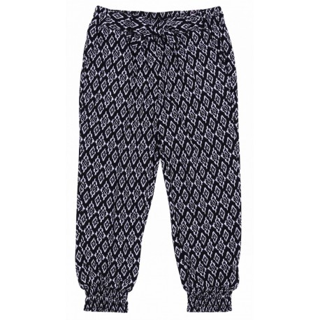 Black&White Aztec Pattern Loose Alladin Pants / Bottoms