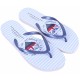 White/Blue, Striped, Flip-Flops For Ladies