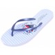 White/Blue, Striped, Flip-Flops For Ladies