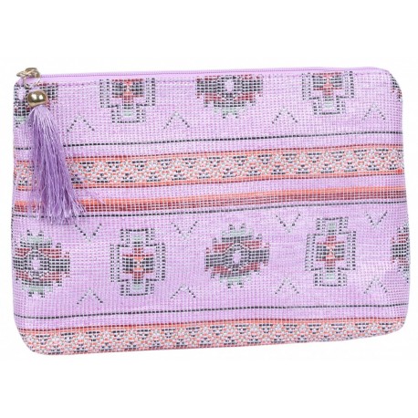 Trousse de toilette rose à motifs