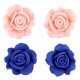 2x boucles d&#039;oreilles roses bleues, roses