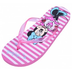 Różowo-białe japonki w paski Myszka Minnie Disney