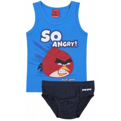 Blaues Unterhemd+schwarzgraue Unterhose Set ANGRY BIRDS