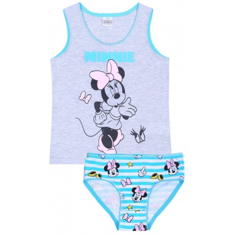 Grey and blue underwear set undershirt+pants Minnie Mouse DISNEY