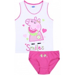 Weißes Unterhemd + pinker Slip Peppa Pig, Peppa Wutz