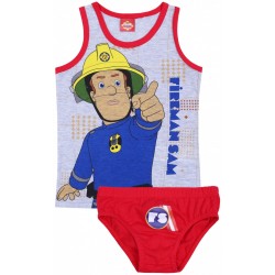 Graues Unterhemd+rote Unterhose, Unterwäsche-Set für Jungen, FEUERWEHRMANN SAM, FIREMAN SAM