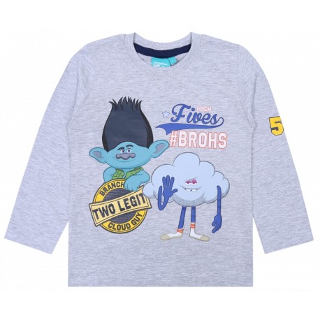 Graue Jungen-Bluse mit langen Ärmeln TROLLS