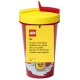 Rot-gelber Becher mit Strohhalm Girl  LEGO 500ml.