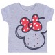 Szary,bawełniany,dziewczęcy t-shirt Myszka Minnie DISNEY