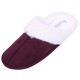 Women&#039;s purple slippers with fur, soft, warm