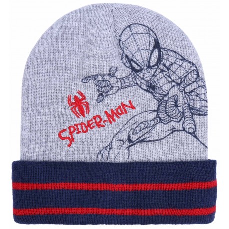 Szaro-granatowa czapka chłopięca Spider-man MARVEL