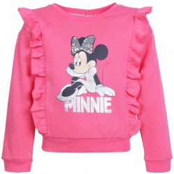 Różowa bluza z falbankami i cekinami Myszka Minnie