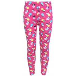 Długie ,różowe,dziewczęce legginsy z powtarzającym się wzorem Hello Kitty