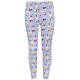 Długie, szare, dziewczęce legginsy z powtarzającym sie wzorem Hello Kitty