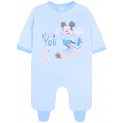 Blauer Strampleranzug aus Vlies Mickey Mouse