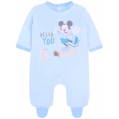 Blauer Strampleranzug aus Vlies Mickey Mouse