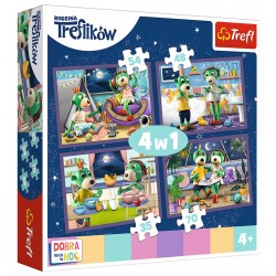 Puzzle 4w1- Wieczorne rytuały Trefików- Dobranoc, Trefiki na noc  TREF