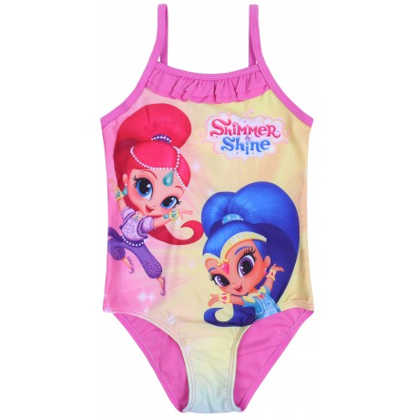 Różowy,jednoczęściowy kostium kąpielowy SHIMMER & SHINE