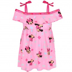 Vestito estivo tipo spagnola, colore rosa , lettere Topolino Minnie DISNEY