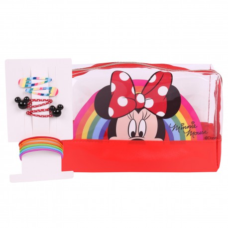 Minnie Mouse, Truse/ borsa per cosmetici trasparente + molettine , elastici