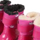 Botas de nieve para niñas de color rosa con corona, velcro, cálidas y cómodas ZETPOL