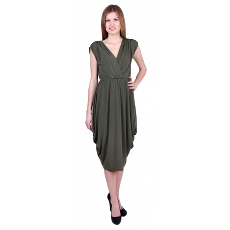 John Zack KARDASHIAN STYLE midi robe verte